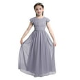 thumbnail image 2 of Miaeowve Juniors Flower Girls Dress Kids Flutter Sleeves Wedding Brithday Party Prom Pageant Banquet Maxi Gown Gray 8, 2 of 7