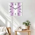 thumbnail image 3 of Light Purple White Wooden Wall Clock Silent Non Ticking, Gradient Solid Stripes Geometric Square Wall Clocks Battery Operated, Decor Clock for Home Office, Living Room, Kitchen, 10 Inch, 3 of 9