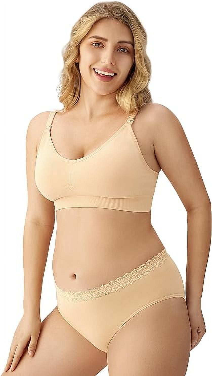 HBlife 5-Pack Women's Seamless Nursing Maternity Bras with Extra Extenders