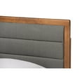 thumbnail image 6 of Baxton Studio Seren Mid-Century Modern Dark Grey Fabric Upholstered and Walnut Brown Finished Wood Twin Size Platform, 6 of 7