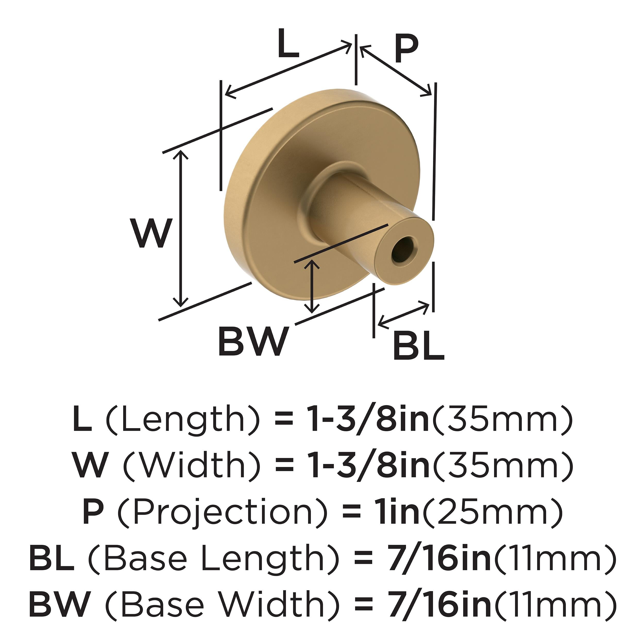 Amerock Versa 1-3/8 inch (35mm) Diameter Champagne Bronze Cabinet Knob, 25 Pack