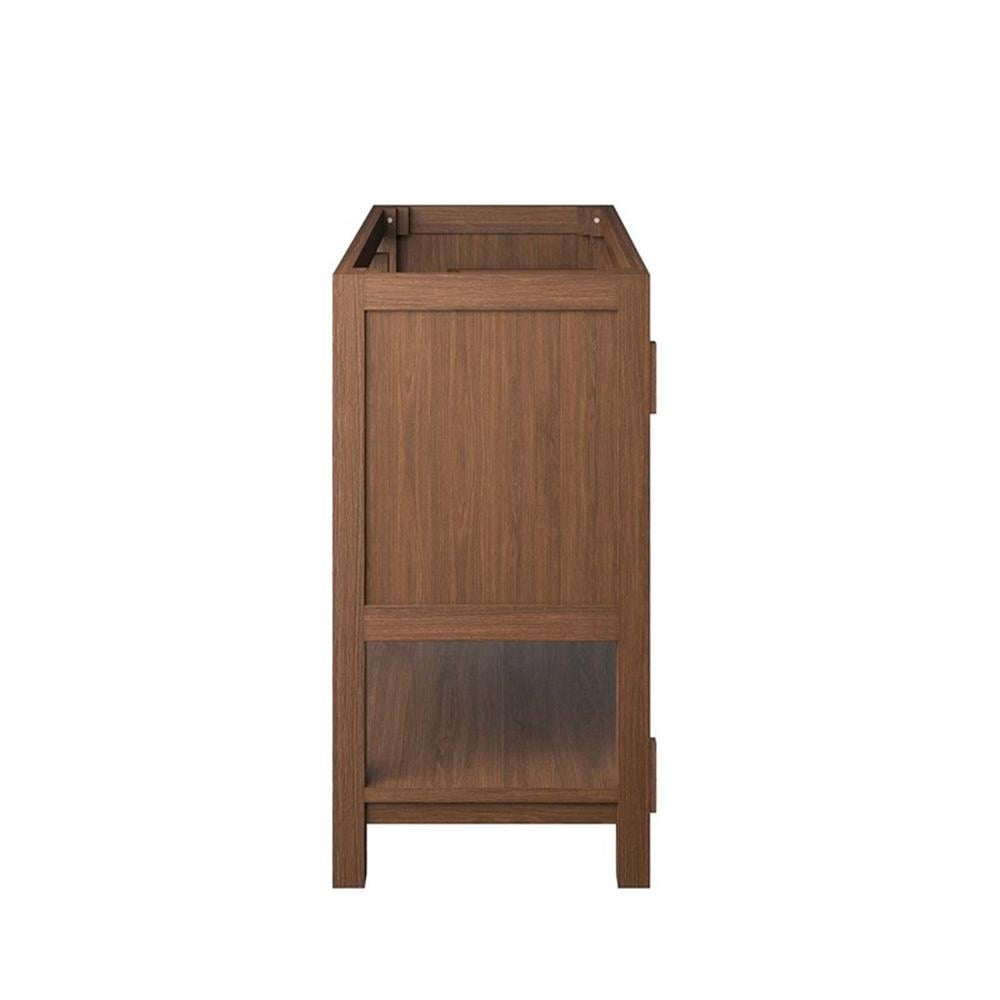 Modway Ashlyn 36" Wood Bathroom Vanity Cabinet with Open Shelf in Walnut