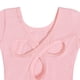 thumbnail image 4 of Vestido de manga larga con cuello redondo para niña, color liso, cuello redondo, mangas largas, falda elástica con volantes, 4 of 4
