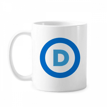 

America Emblem Democratic Party Blue Mug Pottery Cerac Coffee Porcelain Cup Tableware