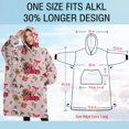 thumbnail image 4 of Oversized Wearable Blanket Hoodie,Pink Christmas Red Truck and Snowman Pattern Sherpa Blanket Hoodie with Super Pockets,Super Warm Fuzzy Pullover for Women & Men, 4 of 6