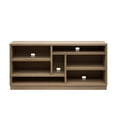 thumbnail image 6 of Twin Star Home Contemporary TV Stand for TVs up to 80” with Asymmetrical Open Shelves in Natural Oak, 6 of 7