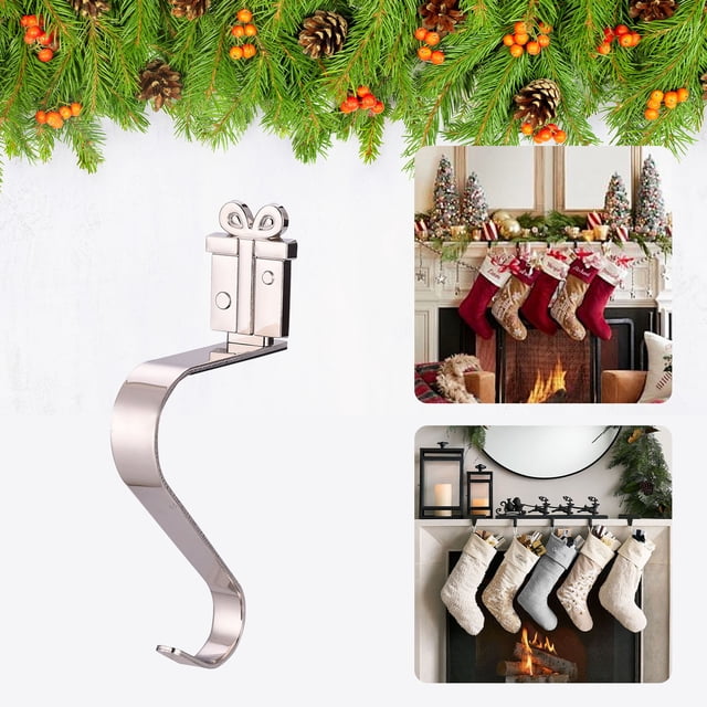 Fiudx Ganchos Navideños de Hierro Forjado con Capacidad de 4.5 Kg, Ideales para Coronas, para Colgar En La Puerta, Navidad, Halloween y Pascua. Tamaño: 19 X 8 X 3 Cm.