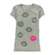 thumbnail image 2 of Aeropostale Lips Graphic playera para mujer, gris, XS Aeropostale Camiseta gráfica, 2 of 2