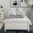 thumbnail image 2 of Hassch Twin Size Wood Platform Bed with Headboard,Footboard and Wood Slat Support, White, 2 of 9
