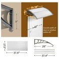 thumbnail image 2 of REKHH 39"x32" Window Awning Canopy, Polycarbonate Front Door Patio Cover for UV, Rain, Snow & Sunlight Protection, Stylish Brown Panel with Black Bracket, 2 of 9