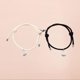 thumbnail image 5 of 2Pcs Lovers Matching Bracelet de distancia magnética para mujeres y hombres, el tamaño es adecuado para la mayoría de las personas Negro beige Yinane Pulsera Distancia, 5 of 7