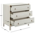 thumbnail image 3 of SAFAVIEH Galio Contemporary 3 Drawer Chest, White/Gold (30.7 in. W x 18.5 in. D x 30.6 in. H), 3 of 15