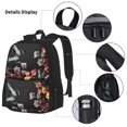 thumbnail image 3 of Pofeuu Butterfly with Fowers Print Backpack Travel Backpacks With Lunch Bag Pencil Bag Set 3 pcs Set Cartoon Backpack, 3 of 7