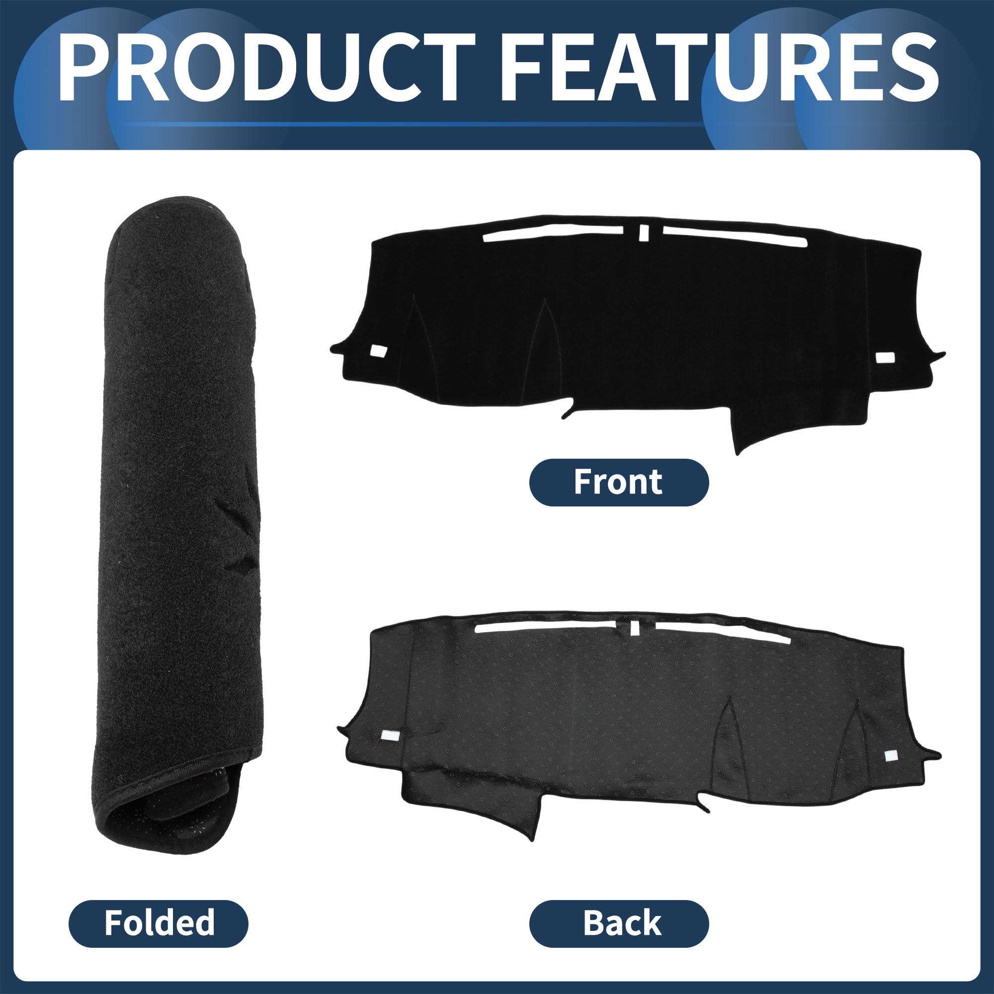 Unique Bargains Dashboard Cover Dash Cover Mat Carpet for HONDA PILOT 2019-2024 Black