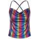 thumbnail image 5 of Top Allegra K Camisola Cuello Redondo Escote Metálico brillante Correa de Espagueti Blusa Sin Mangas Mujer Multicolor S, 5 of 6
