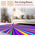 thumbnail image 2 of ODIKA 3'x5' Machine Washable Non-Slip Area Rug, Abstract Prismatic Burst with Radiating Color Bands Design High Traffic Rug, Pink, 395470, 2 of 7