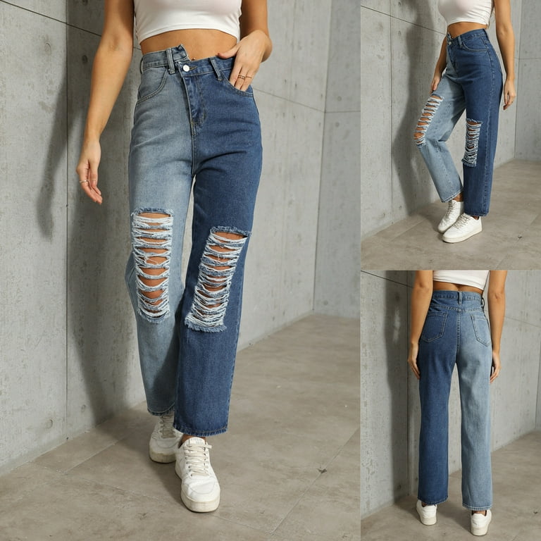YWDJ Womens Jeans High Waist High Rise Denim Trendy Casual Long