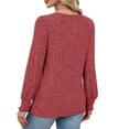 thumbnail image 5 of IROINNID Womens Casual T Shirt Pullover Tops Blouses Round Neck Long Sleeve Loose Fit Tee Solid Color Shirt Comfortable Daily Wear Home Office Fashion(Wine,M), 5 of 9