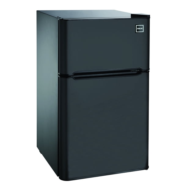 RCA 3.2 Cu Ft Two Door Mini Fridge with Freezer RFR832, Black Walmart