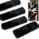 thumbnail image 1 of Negro - Juego de 4 fundas para cinturón de seguridad de hombro de piel de oveja sintética suave, protectores de cuello para cinturón de seguridad para niños, 1 of 5
