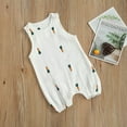 thumbnail image 4 of Été Bébé Garçons Filles Romper Sans Manches Cactus Impression Coton Lin Combinaisons Combinaisons Salopettes, 4 of 6