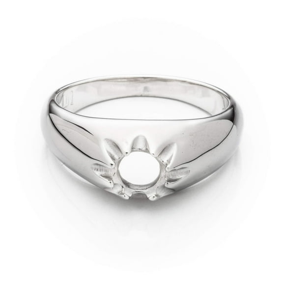 Tapered Ring Setting with Round Prongs Mounting in Sterling Silver for 5mm | MTR125 (10)