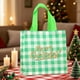 thumbnail image 5 of Bolsa de Regalo Navideña de Tela No Tejida | Plegable E Impermeable | Estampado de Papá Noel y Copos de Nieve | Verde | 20 X 20 X 9 Cm | Reutilizable | Ideal para Regalos Pequeños, 5 of 6