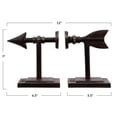 thumbnail image 2 of Woven Paths Arrow Shaped Cast Iron Bookends, 7", Antique Bronze, 2 of 3