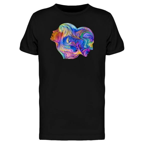 Colorful Surreal Human Profile T-Shirt Men -Image by Shutterstock, Male 3X-Large
