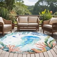 thumbnail image 4 of Round Rug 5Ft Washable Non-Slip, Jellyfish Coastal Circle Area Rugs for Living Room Bedroom, Summer Nautical Starfish Coral Ocean Indoor Floor Mats Carpet Runner for Home Decor Aesthetic, 4 of 8