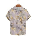thumbnail image 2 of ZCFZJW Men's Hawaiian Short Sleeve Button Down Graphic T-Shirts Summer Tropical Leaves Pattern Print Beach Aloha Party Wear Shirt Purple XXL, 2 of 5