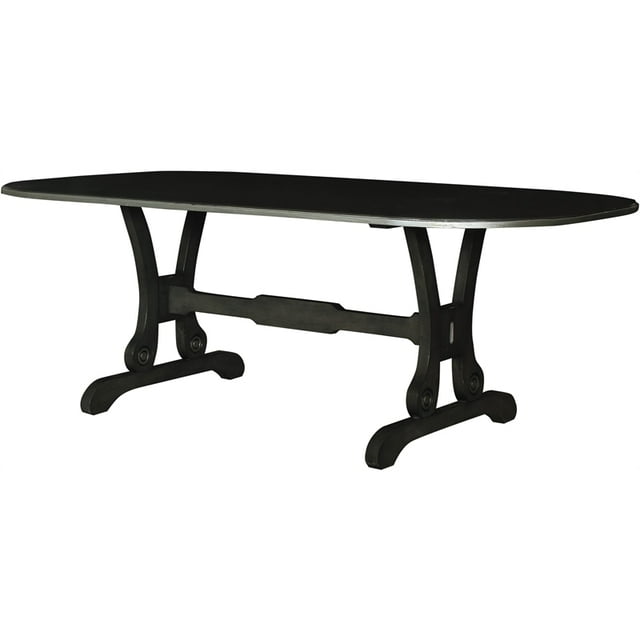 ACME House Beatrice Wooden Dining Table with Trestle Base in Charcoal
