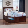 thumbnail image 2 of Mission Twin Platform Bed with Matching Footboard & Storage Drawers in Walnut, 2 of 7