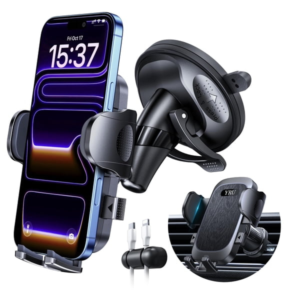 Soporte para celular para auto YRU giratorio 360° con diseño antivibración