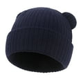 thumbnail image 5 of Povozer Kids Winter Knitted Beanie Hat Pompom Ears Ski Hat for Boy Girl(Navy,3-36M), 5 of 6