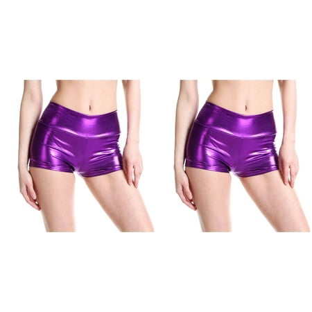 Wijhcboe 2 Pack Women Shorts Pack Solid Bare Imitation Leather Athletic Shorts Women Lingerie Pants Sexy Slim Women s Shorts with Pockets Cotton Short Pants Summer Shorts for Women Shorts A