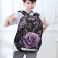 thumbnail image 6 of FORMRS Unisex School Backpack 17" Student Travel Bag with Laptop Compartment, Black Roses, 6 of 7