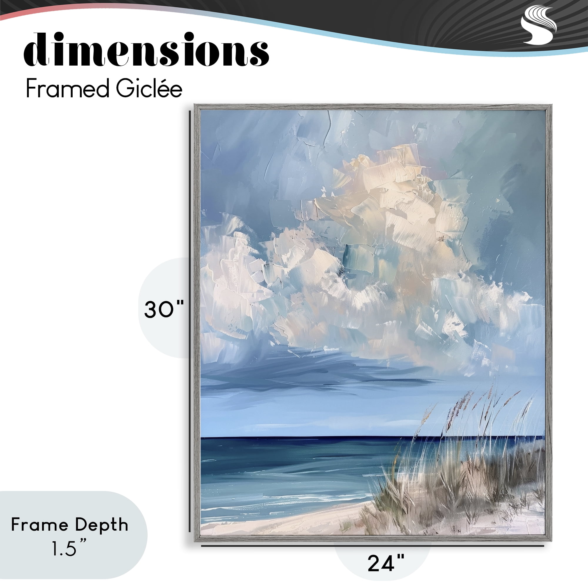Stupell Industries A Storm Is Coming on Beach Gray Framed Giclee Art, design by Petal Prints Design