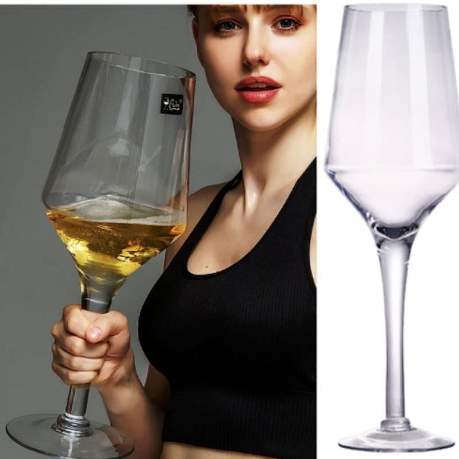 Worlds Largest Giant Wine Glass - Huge 32 Inches, 3.7 Gallons, Mega Pint,  Huge Stemware, Clear Decor…See more Worlds Largest Giant Wine Glass - Huge
