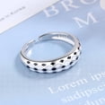 thumbnail image 4 of Black and White Checkerboard Ring Adjustable Open Ring Birthday, Wedding, Fits Sizes 5-11, 4 of 5