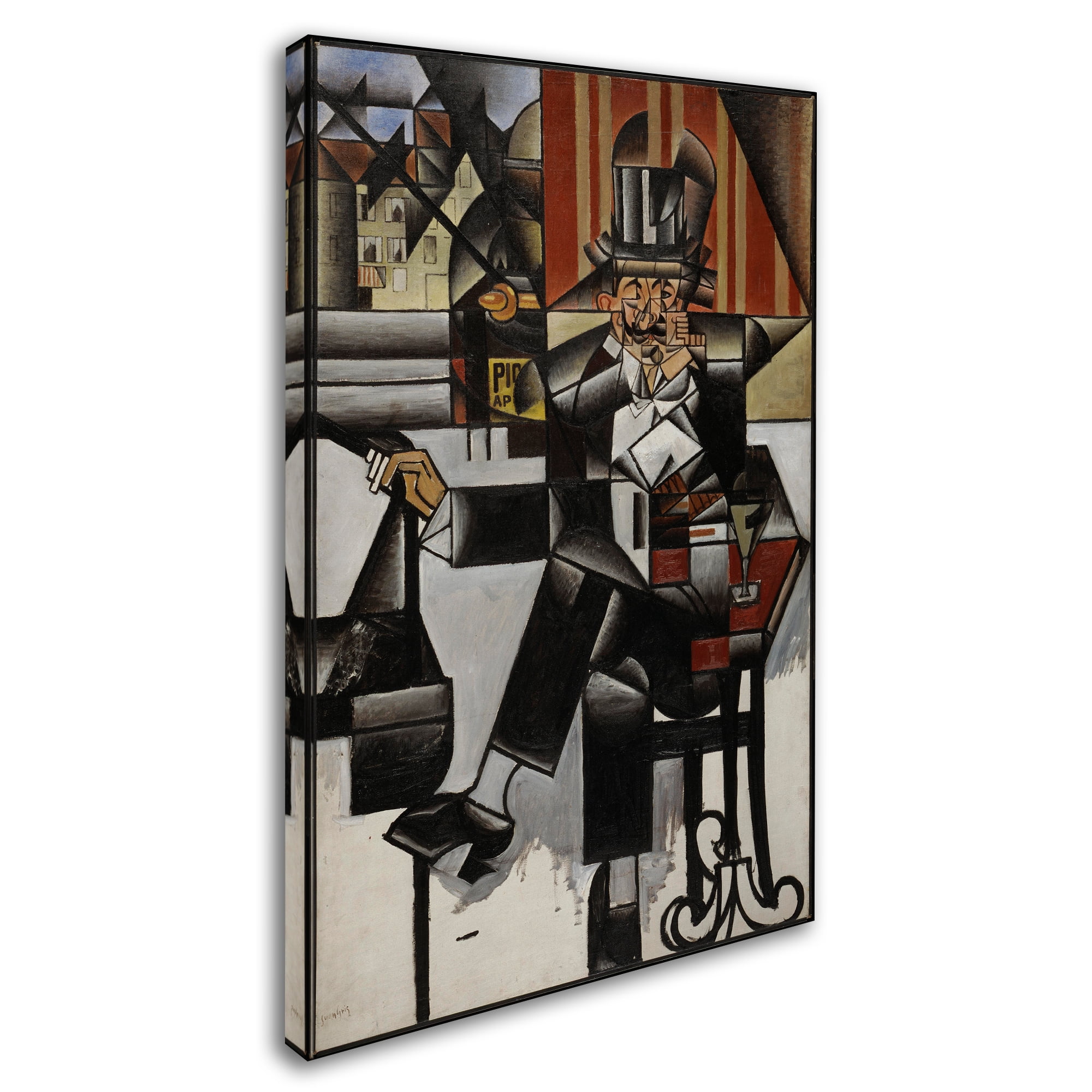 Trademark Fine Art 'Un Homme Au Cafe Juan Gris' Canvas Art by Vintage Apple Collection