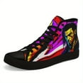 thumbnail image 2 of Coolcustomize Men's Graffiti High-Top Sneakers - Street Art Design, Urban Hip-Hop Casual Shoes, Black with Colorful Abstract Artwork, Lace-Up, All-Season Comfort, PLUS SIZE Casual Boots, 2 of 11