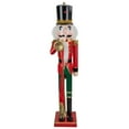 thumbnail image 3 of Northlight 36" Red and Green Christmas Nutcracker Soldier with Horn, 3 of 6
