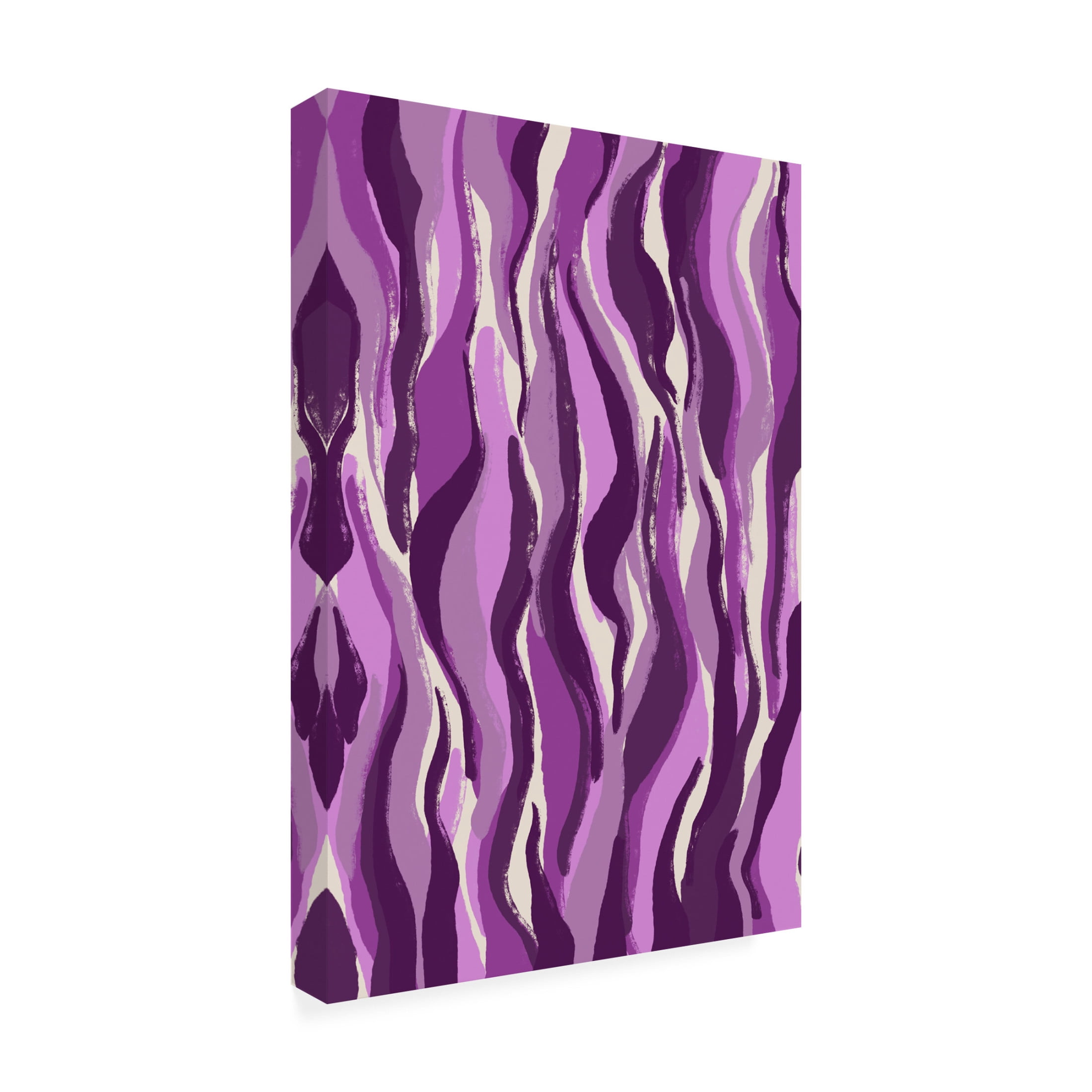 Canvas Wall Art - Treechild 'Purple Tiger Pattern' Wall Art for Living Room, Bedroom, or Office D?cor by Trademark Fine Art - 12 x 19 Inches
