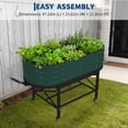 thumbnail image 4 of Oval Galvanized Raised Garden Bed Kit with with Legs & Storage Rack for Patio, Easy Assembly, Thick Metal Outdoor Planter Box for Vegetables, Flowers, Patio Gardening, Green, 4 of 8