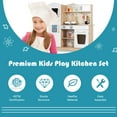 thumbnail image 5 of Costway Wooden Kids Pretend Kitchen Playset Cooking Play Toy w/ Utensils & Sound, 5 of 11