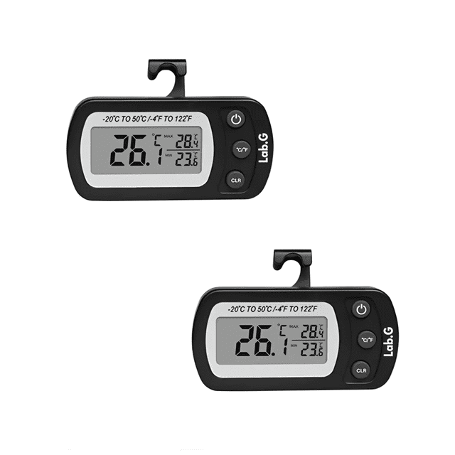 Juego De Termómetros Para Refrigerador Digital De Cocina De 2 Piezas Lab.G Negro