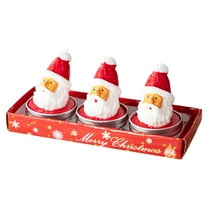 JilgTeok Mini Christmas Candles Set Santa Shaped Unscented Candles Tree Tea Lights Candles Tea Candles Winter Candles Home Decor Cute Stuff Christmas Decorations Merry Christmas Sign(3pc)