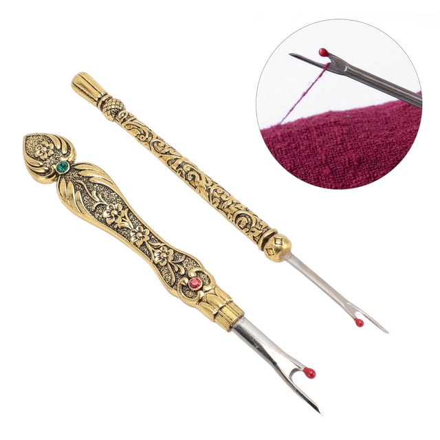Vintage Metal Seam Remover, Easy to Use, Comfortable Handle, Red Ball to Protect Fabric, for Needlework, Leatherwork, DIY Crafts