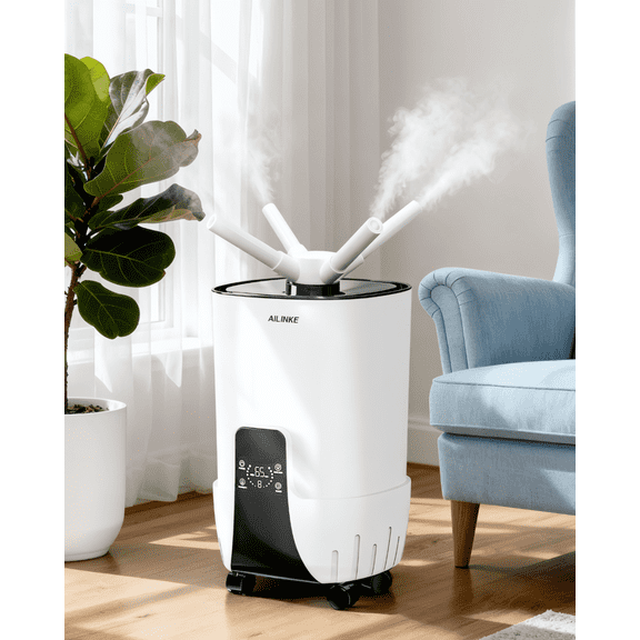 Humidifiers for Home, Large Room 2000 Sq.ft, 4.2Gal/16L Top Fill Cool Mist Whole House Humidifier, WhiteKC-MH-302-US